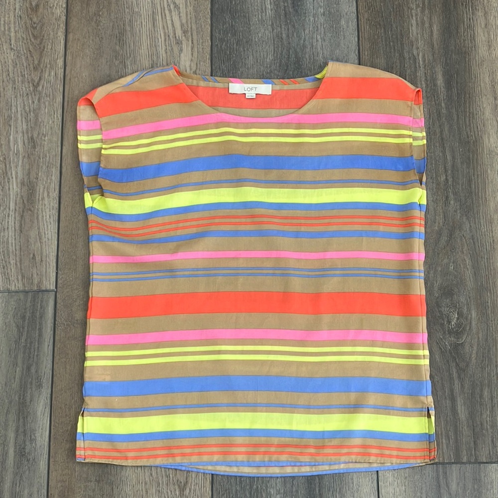 Colorful Striped LOFT Blouse